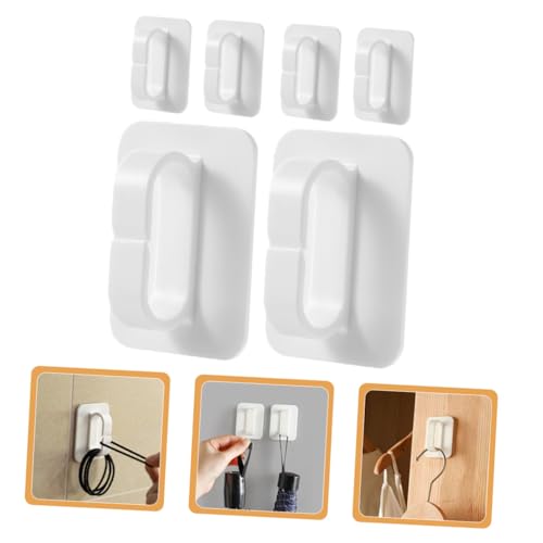 DIKACA 6 Stück Teiliges Selbstklebende Wandhaken Weiß ohne Bohren Stabile Haftung Windfestes Design Platzsparend Vielseitig Einsetzbar als Schlüssel Handtuchhalter für Bad und Wohnraum von DIKACA
