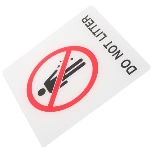 DIKACA Acryl No Litter Türschild Wetterfest Langlebig mit Lesbarer Schrift für Außenbereich Geeignet Klar Verständliches Verbotsschild gegen Müllablagerung von DIKACA