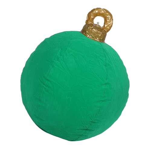 DIKACA Aufblasbare Weihnachtskugel Große Grüne PVC-flokatiert Wetterfeste Deko für Rasen Veranda Garten Einfache Montage Vielseitig für Festliche Outdoor Indoor-feiern von DIKACA