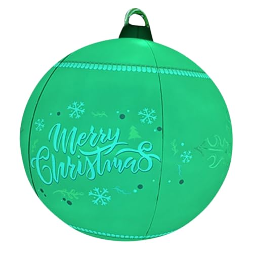 DIKACA Aufblasbare Weihnachtskugel Grün Übergröße Weihnachtsdekoration für Innen und Außen Robust Wiederverwendbar für Garten Party und Festtagsatmosphäre von DIKACA