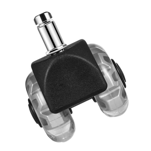 DIKACA Bürostuhl Ersatzrolle Drehbar Geräuschlos Belastbar aus Sicherem Material Kompatibel mit Computer Gaming stühlen Transparenter Silber look für Home Office Zubehör von DIKACA