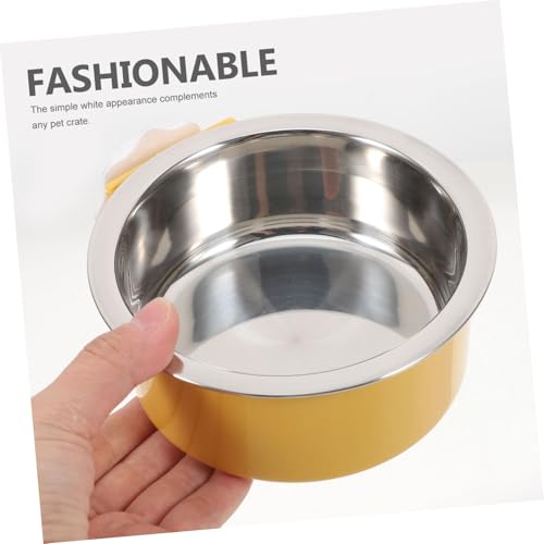 DIKACA Edelstahl Hängender Haustiernäpfe mit Antispill Design Abnehmbar Für Kleine bis Mittlere Hunde Katzen Kaninchen Vielseitiger Futternapf und Wassernapf für Haustierkäfige Gelb DIKACA Edelstahl Hängender Haustiernäpfe mit Antispill Design Abnehmbar Für Kleine bis Mittlere Hunde Katzen Kaninchen Vielseitiger Futternapf und Wassernapf für Haustierkäfige Gelb von DIKACA