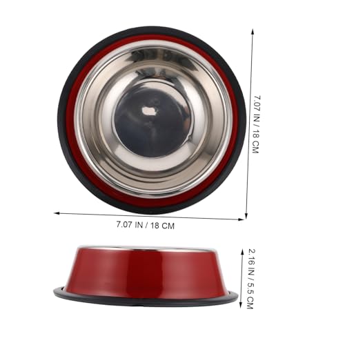 DIKACA Edelstahl Hundeschale rutschfest Poliert Futter Wassernapf für Katzen und Hunde Rot Langlebig Leicht zu Reinigen DIKACA Edelstahl Hundeschale rutschfest Poliert Futter Wassernapf für Katzen und Hunde Rot Langlebig Leicht zu Reinigen von DIKACA