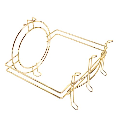 DIKACA Edelstahl Kaffee und Teller Organizer Platzsparender Multifunktionaler Mug Holder für Kleine Teller Küchen und Schrankregal Goldfarbener Robuster Küchenorganizer von DIKACA