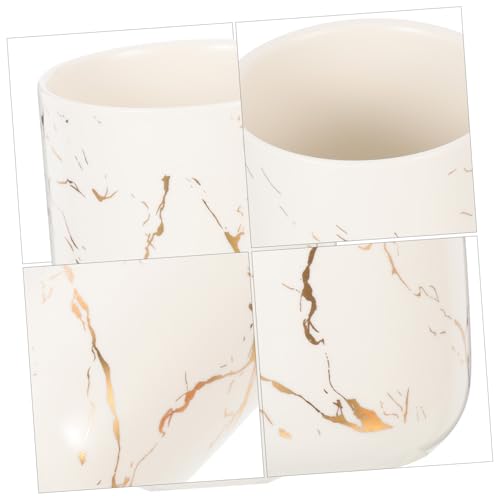 DIKACA Eleganter Keramischer Zahnputzbecher mit Marmoroptik Glatter Oberfläche Vielseitig als Mundspülbecher und Aufbewahrungsbecher für Badezimmer Hotel und Reisen Weiß Praktisches DIKACA Eleganter Keramischer Zahnputzbecher mit Marmoroptik Glatter Oberfläche Vielseitig als Mundspülbecher und Aufbewahrungsbecher für Badezimmer Hotel und Reisen Weiß Praktisches von DIKACA