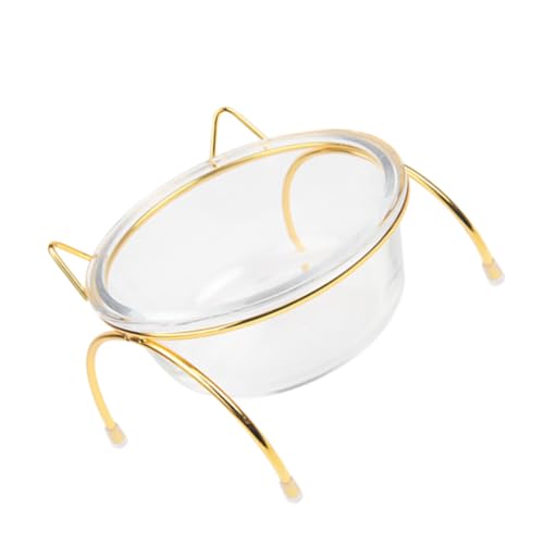 DIKACA Erhöhter Futternapf mit Neigung für Katzen und Kleine Hunde Stabile Halterung Langlebige Glas schüssel rutschfest Komfortables Fressen Leichte Installation für Haustiere von DIKACA