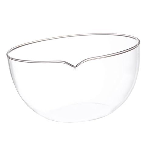 DIKACA Glas Verdunstungsschale Flacher Boden mit Ausguss Hitzebeständig Säure Alkalibeständig Großes Verdampfungsfeld Labor Schulgebrauch Chemisch Stabile Glas Abdampfschale von DIKACA