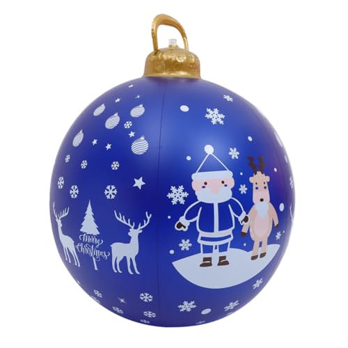 DIKACA Großer PVC Aufblasbarer Weihnachtsball Wetterfest Langlebig für Außenbereich Garten und Farbenfrohe Dekorative Kugel für Festliche Weihnachtsatmosphäre von DIKACA