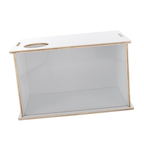 DIKACA Hamster Sandbad Sandkasten Haus aus Holz mit Transparenter Badewanne für Chinchillas und Kleintiere Multifunktionales Sandbadbecken für Haustierbadezeit und Sauberkeit von DIKACA