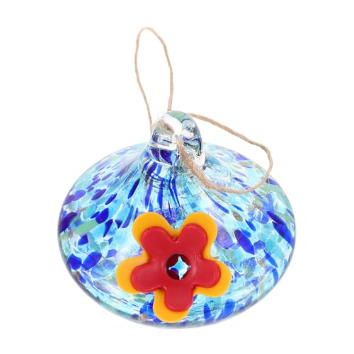 DIKACA Handgeblasener Glas Hummingbird futterspender Auslaufsicher Dekorativ für Garten Terrasse Balkon Einfach Aufzuhängen Sauber und Messfrei Speziell für Kolibris Entwickelt von DIKACA