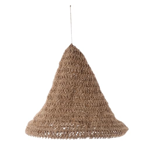 DIKACA Handgefertigter Boho Lampenschirm aus Baumwoll Hanfseil Rustikaler Gewebter Pendelleuchten-schirm Vintage Deckenleuchte für Wohn- Schlaf Esszimmerdekoration von DIKACA