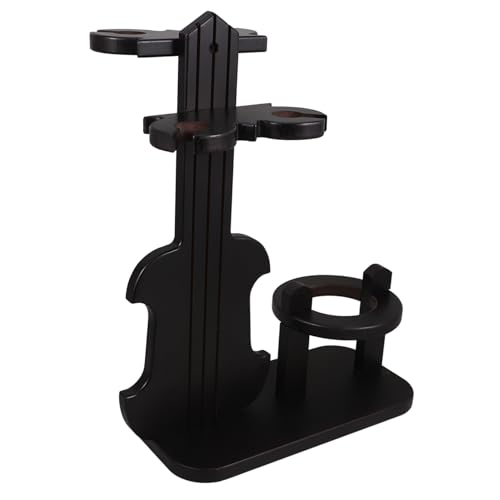 DIKACA Holz Weinregal Vintage Violin Form Stabiles Flaschen und Gläserhalter aus Holz Elegantes Weinständer Display für Zuhause Bar Tisch Küchenarbeitsplatte Platzsparende Weinlagerung von DIKACA