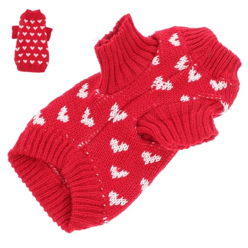 DIKACA Hundepullover Valentinstag Herzmuster Strickpullover für Kleine und Mittlere Hunde Warm Komfortabel Modisch Geeignet für Alltag Party und Aufnahmen S Roter Hundemantel DIKACA Hundepullover Valentinstag Herzmuster Strickpullover für Kleine und Mittlere Hunde Warm Komfortabel Modisch Geeignet für Alltag Party und Aufnahmen S Roter Hundemantel von DIKACA