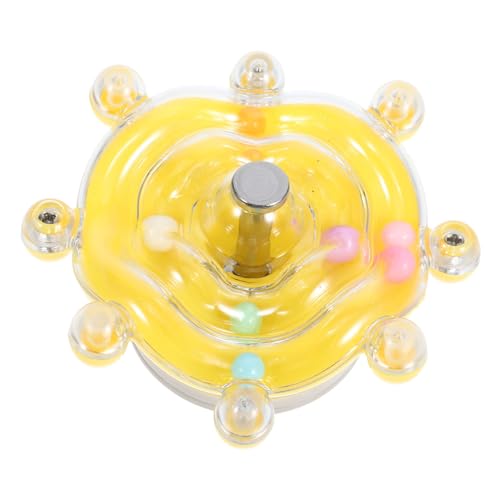 DIKACA Interaktives Vogelspielzeug Drehbares Rad für Papageien Wellensittiche Kauspielzeug zur Beschäftigung und Bewegung Kleiner Käfigvögel Langlebig und Sicher Gelb von DIKACA