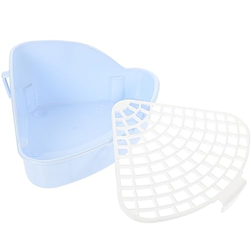 DIKACA Kaninchen Toilette aus Robustem Kunststoff Zweiteilige Ecktoilette mit Abnehmbarem Auslaufsicher und Leicht zu Reinigen für Zwergkaninchen und Kleintiere Wie Meerschweinchen und von DIKACA