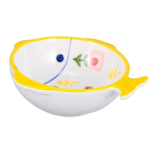 DIKACA Keramik Katzennapf Fischform Gelb rutschfest Lebensmittelecht Kippsicher Futternapf für Katzen und Kleine Hunde Einfache Reinigung Ergonomisch und Praktisch für Haustierfütterung DIKACA Keramik Katzennapf Fischform Gelb rutschfest Lebensmittelecht Kippsicher Futternapf für Katzen und Kleine Hunde Einfache Reinigung Ergonomisch und Praktisch für Haustierfütterung von DIKACA