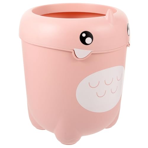 DIKACA Kindermülleimer Dinosaurier ohne Deckel Kunststoff Müllbehälter Großer Kapazität Cartoonmotiv für Kinderzimmer Bad Büro Vielseitig Einsetzbar Niedlich Rosa Design von DIKACA