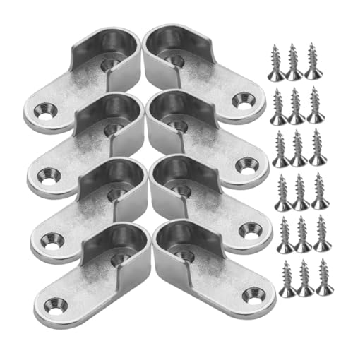 DIKACA Kleiderstangenhalter aus Dickem Material Flacher Rohrhalter für Kleiderstange Robuste Schrankrohrlager Einfache Montage Langlebige Garderobenstütze für Schwere Kleidung von DIKACA