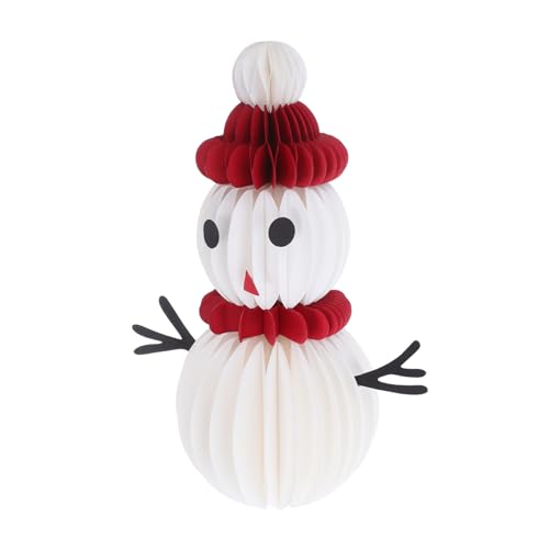 DIKACA Kleine Schneemann-honigwaben-Dekoration Festlicher Weihnachtstisch-Mittelpunkt Kompakte Papierfigur für Feiertagsfeiern Vielseitige Winterliche Tischdeko für Zuhause und Party von DIKACA