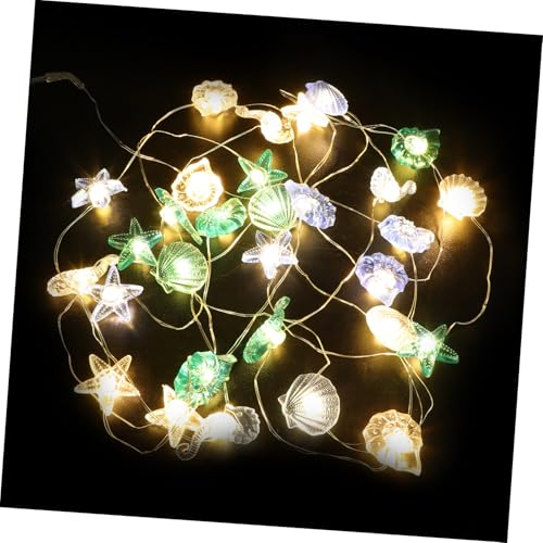 DIKACA LED Meeres Motiv Lichterkette mit Seestern und Muschel USB Anschluss Warmweißes Party Festivallicht für Innen Deko Stimmungsvolle Meeres Atmosphäre für Zuhause und Garten von DIKACA