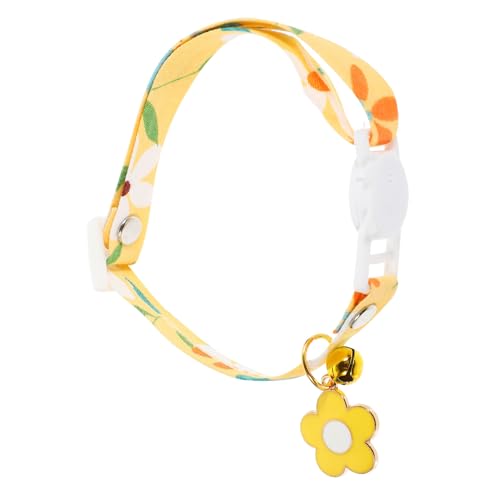 DIKACA Leuchtend Gelbes Katzenhalsband mit Glocke Dekoratives Haustier Kragen für Mädchenkatzen Festliches Accessoire für Alltag Party und Fotoshootings für Katzenliebhaber DIKACA Leuchtend Gelbes Katzenhalsband mit Glocke Dekoratives Haustier Kragen für Mädchenkatzen Festliches Accessoire für Alltag Party und Fotoshootings für Katzenliebhaber von DIKACA