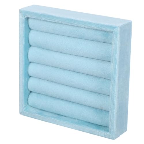 DIKACA Lint Schmuck Organizer Tray mit Mehreren Fächern Samt-einsatz für Ringe und Ohrringe Tragbares Schmuckaufbewahrungs Display-tablett für Schlafzimmer und Schminktisch von DIKACA