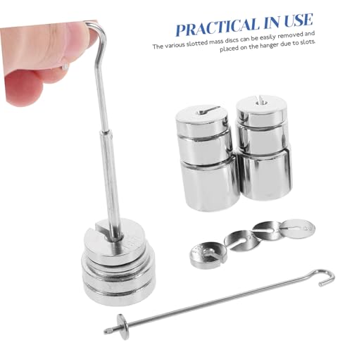 DIKACA Metall slot gewicht mit Haken Polierte Geschlitzte Stahlgewichte für Laborexperimente Korrosionsbeständig Langlebig Vielseitig Einsetzbar für Physikunterricht und Wägeversuche von DIKACA