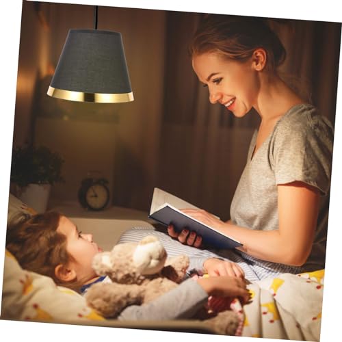 DIKACA Moderner Stoff lampenschirm Schwarz für Pendelleuchte Tischlampe Wandlampe Kleine Rustikale Atmosphäre Passend für Schlafzimmer Wohnzimmer Esszimmer Büro Stilvolles Wohnaccessoire von DIKACA