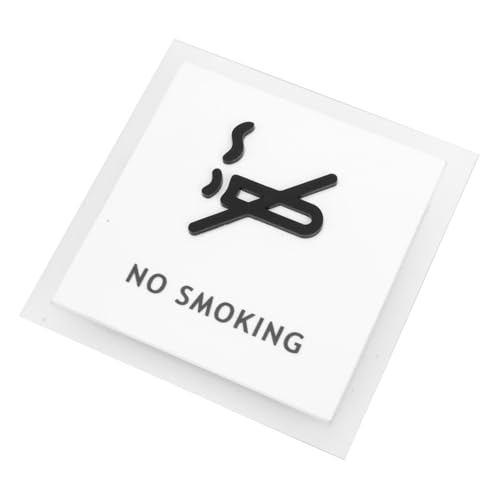 DIKACA No Smoking Schild Acryl Weiß Wetterfest Rostfrei Hinweis Rauchverbot Innen Außen Geeignet Hotel Büro Restaurant von DIKACA