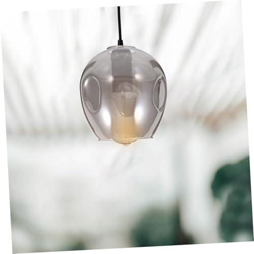 DIKACA Ovaler Glas Lampenschirm Rauchgrau Hochwertiger Pendelleuchte Lampenschirm Ersatzglas für Wohnzimmer Schlafzimmer Esszimmer und Bürobeleuchtung von DIKACA