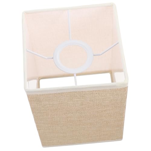 DIKACA Quadratischer Lampenschirm Ersatz für Tischlampe und Stehlampe Beige Grobgewebt Leicht zu Montieren Stilvolle Wohnraumdekoration Geeignet für Lampen Vintage und Elegant von DIKACA