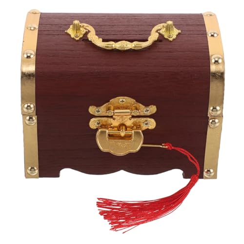 DIKACA Retro Aufbewahrungsbox Für Schmuck Vintage Stil Kleine Schatztruhe Schreibtisch Aufbewahrungs Organizer Vintage Piratentruhe Schatztruhe Mit Schloss Piraten von DIKACA