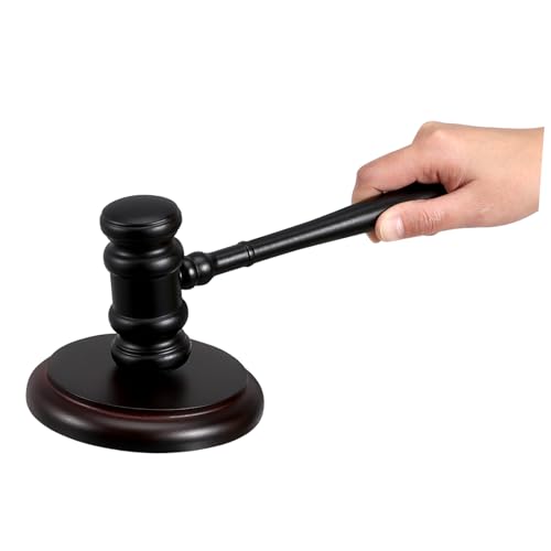 DIKACA Richterhammer Set aus Hochwertigem Buchenholz Ergonomischer Griff Polierte Oberfläche Präziser Schlag Langlebiges Holz Geeignet für Richter Anwälte und Zeremonien von DIKACA
