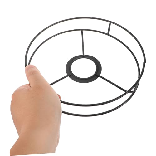 DIKACA Runder DIY Lampenschirmrahmen aus Stabiler Lampenschirmhalter für Tischlampen und Pendelleuchten Einfache Montage Vielseitig Einsetzbar für Wohn Arbeitszimmer Schwarzes Gestell von DIKACA