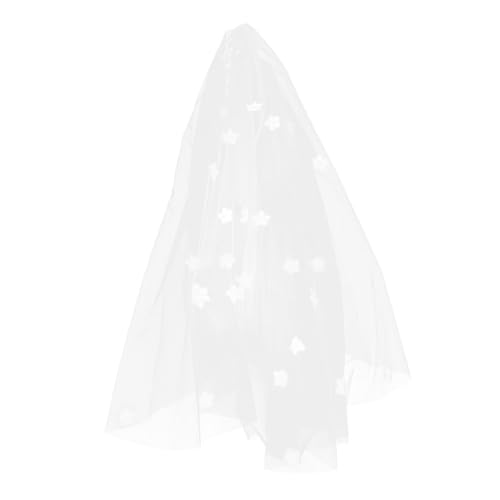 DIKACA Short Bridal Veil mit Romantischem Blumen-design Elegantes Weißes Hochzeits-accessoire Kammfrei Vielseitig für Fotoshootings Zeremonien Brautduschen und Partydekorationen Geeignet von DIKACA