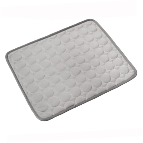 DIKACA Sommerliche Kühlmatte für Haustiere Atmungsaktiv und Hitzeabweisend Strapazierfähiges Wasserdichtes Material Kratzfest Graue Kühlauflage für Hunde und Katzen von DIKACA