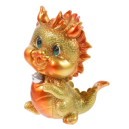 DIKACA Figur Jahr der Drachenskulptur Wohnkultur Golddekor Drachenstatue Drachenschmuck Chinesisches Tierkreiszeichen Baby Geschenk Modell Armaturenbrett Harz von DIKACA