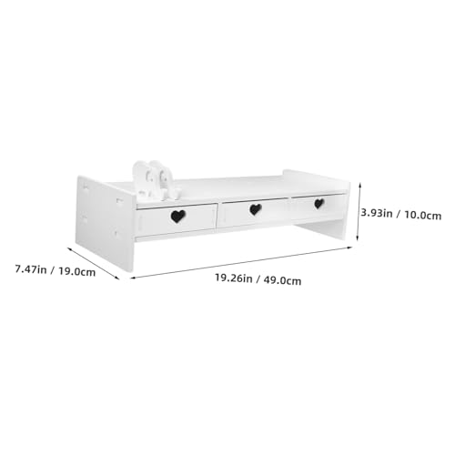 DIKACA Tastaturlagerständer Laptop Erhöher Klaviatur Halter einfach Schublade Ständer für Tischmonitore Computer-Monitor-Rack Office Desk -Organisatoren Desktop-Monitorständer WPC Weiß von DIKACA