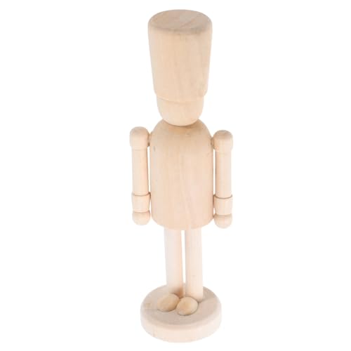 DIKACA Unbemalter Holz-nussknacker Soldat DIY Weihnachtsdekoration Beige Blank Nutcracker Holiday Ornament Kreatives Bastelprojekt für Festliche Tischmitte und Raumgestaltung von DIKACA