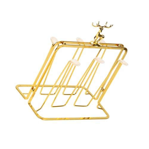 DIKACA Upside Down Cup Holder aus Premium Metall Becherhalter mit Abtropfschale Modernes Küchen abtropfgestell für Saubere Aufbewahrung von Gläsern für Zuhause und Restaurant Einfach zu von DIKACA