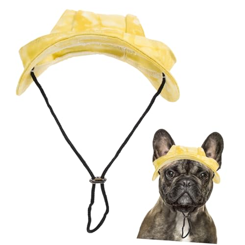 DIKACA Verstellbare Hunde Baseballmütze aus Baumwolle mit Ohrlöchern Sonnenschützender Atmungsaktiver Pet Bucket Hat Gelb für Sommer Outdoor und Hunde Aller DIKACA Verstellbare Hunde Baseballmütze aus Baumwolle mit Ohrlöchern Sonnenschützender Atmungsaktiver Pet Bucket Hat Gelb für Sommer Outdoor und Hunde Aller von DIKACA