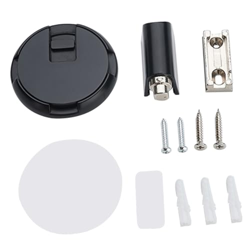 DIKACA Verstellbarer Türstopper aus Zinklegierung für Türboden Unsichtbarer Mechanischer Bodentürhalter Winddicht Stoßfest Matte Schwarze Oberfläche Geeignet für Zuhause Büro und von DIKACA
