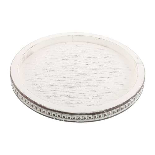DIKACA Vintage Dekotablett Rund aus Holz Multifunktionales Schmuck Duftkerzen-tablett Rustikales Serviertablett für Küche und Wohnzimmer Dekoratives Bauernhaus-Accessoire Beige DIKACA Vintage Dekotablett Rund aus Holz Multifunktionales Schmuck Duftkerzen-tablett Rustikales Serviertablett für Küche und Wohnzimmer Dekoratives Bauernhaus-Accessoire Beige von DIKACA