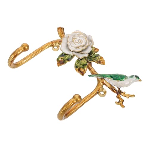 DIKACA Vintage Vogel Wandhaken mit Doppelhaken Dekorativer Metall Wandhalter für Mäntel Hüte Taschen Schlüssel Robuster Platzsparender Garderobenhaken für Flur Schlafzimmer Bad von DIKACA