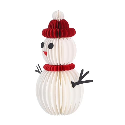 DIKACA Weihnachtlicher Schneemann-honigwaben-tischdeko Kleine Papierfigur Hübsche Ornamente Festlicher Tischmittelpunkt für Weihnachtsfeier und Gemütliche Wohnraumdekoration von DIKACA