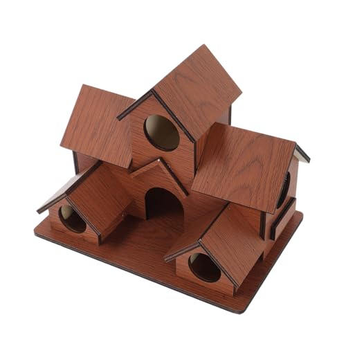 DIKACA Wetterbeständiges Holz Vogelhaus mit Nestlöchern Mehrlochiges Vogelnistkasten für Garten und Balkon Einfache Natürliche Outdoor Dekoration DIKACA Wetterbeständiges Holz Vogelhaus mit Nestlöchern Mehrlochiges Vogelnistkasten für Garten und Balkon Einfache Natürliche Outdoor Dekoration von DIKACA