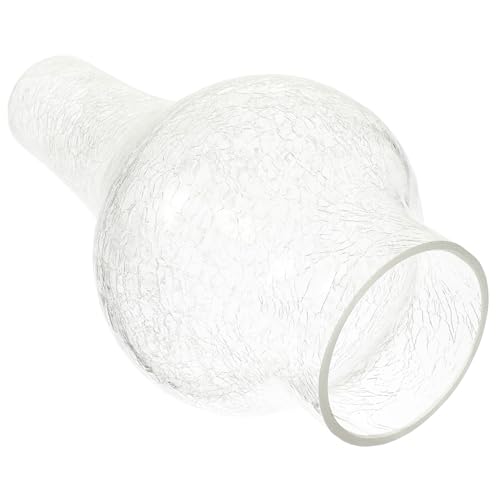 DIKACA Winddichter Vintage glas lampenschirm mit Rissiger Textur Hitzebeständig und Ersatz für Petroleum Kerosinlampen Robustes Zubehör für Antike Öllampen Transparenter Lampenschirm von DIKACA