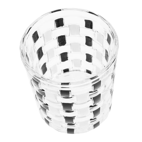 DIKACA Zahnputzbecher Kariert mit Elegantem Design Vielseitiger Zahnbürstenhalter und Mundspülbecher für Familie und Reise Dekoratives Badezimmerzubehör Moderater Fassungsvermögen von DIKACA