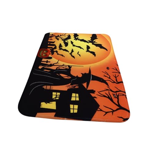 DIKACA rutschfeste Halloween Türmatte mit Chic Pumpkin Bat Muster Absorbierende Bodenmatte für Eingänge Küchen Badezimmer Dekorative Schmutzfangmatte für Herbst und Feiertage DIKACA rutschfeste Halloween Türmatte mit Chic Pumpkin Bat Muster Absorbierende Bodenmatte für Eingänge Küchen Badezimmer Dekorative Schmutzfangmatte für Herbst und Feiertage von DIKACA