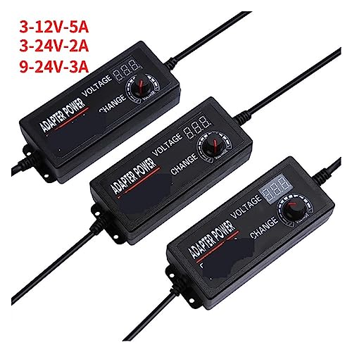 Geregeltes DC-Universal-Schaltnetzteil AC DC 3V 5V 9V 12V 24V Einstellbares Netzteil, Display Universal Netzteil 5 12 Volt, für LED-Lichtleiste, 3D-Drucker, Radio, Computer P(3V - 12V 5A) von DIKAMAN